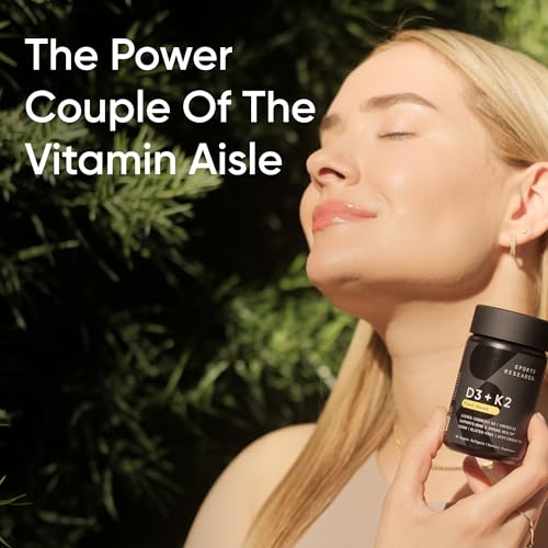 Vitamina D3 K2 con aceite de coco | Vitamina K2 MK7 D3 vegana 5000 UI | Vegana certificada, sin soja
