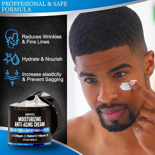 Menvils - (2 Unidades) Crema Hidratante Facial para Hombres – Antiedad