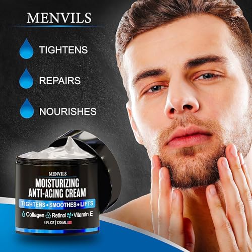 Menvils - (2 Unidades) Crema Hidratante Facial para Hombres – Antiedad