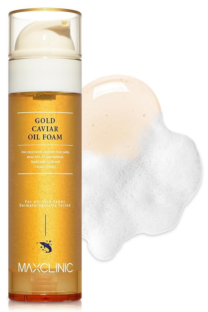 Aceite limpiador de caviar dorado para espuma