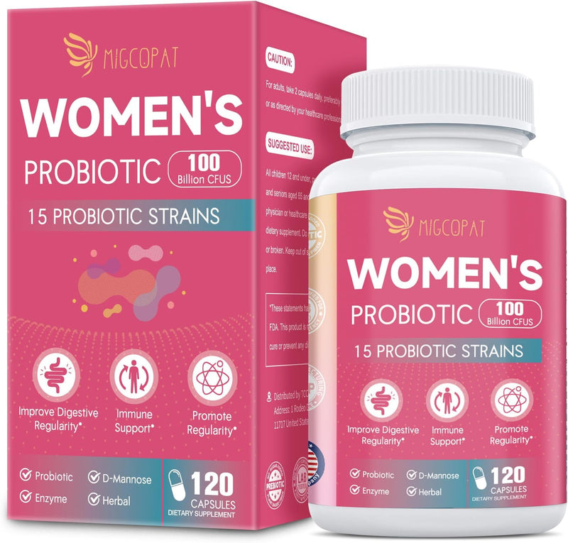Migcopat - Probióticos Femeninos 15 – Extracto de Arándano y D-Manosa para la Salud Vaginal