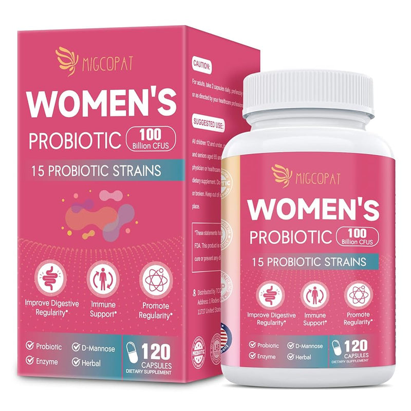Migcopat - Probióticos Femeninos 15 – Extracto de Arándano y D-Manosa para la Salud Vaginal