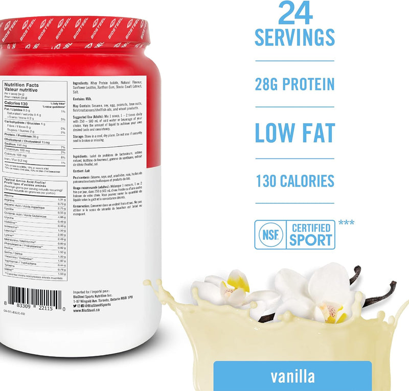 Aislado de proteína de suero vainilla 816 g: suplemento de alta calidad