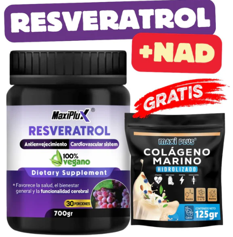 Resveratrol NAD 700 Gramos + Colágeno Marino Hidrolizado